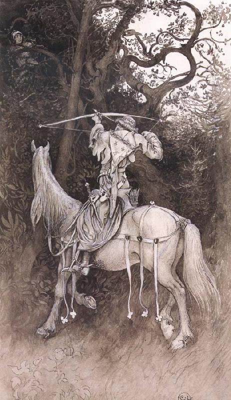 Carl Larsson Erland Draws His Bow Pen and ink Wash-drawing France oil painting art